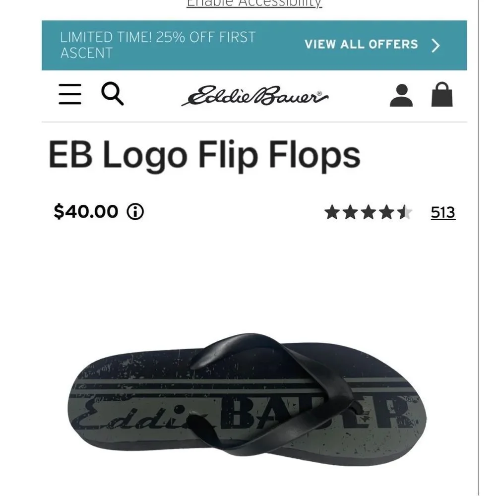 Eddie Bauer Men’s EB Logo Flip-Flops
